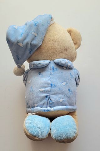 3 Oso rezando, libro y zapatos bebé azul NUEVO