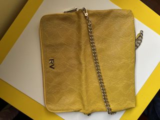 Bolso Roberto Verino mostaza y verde.