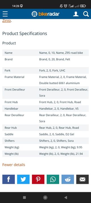 Bicicleta Felt carretera talla 54