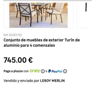 conjunto de mesa y sillas para jardin de aluminio