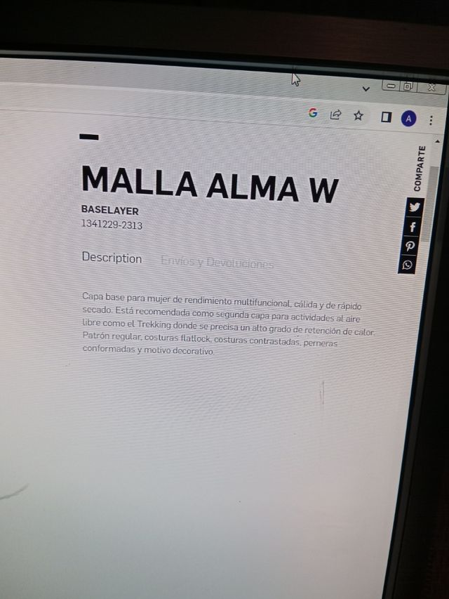 Malla técnica de chica sin estrenar