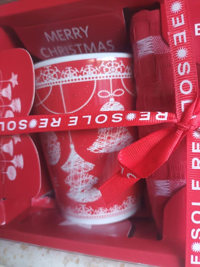 Set natalizio tazza e salvietta