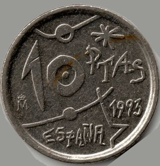 10 PESETAS AÑO 1993 