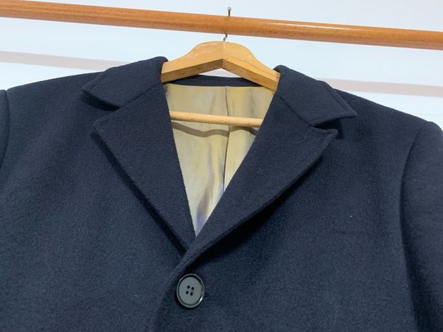 Abrigo caballero de paño azul marino