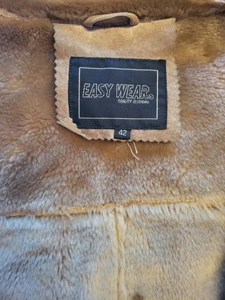 Abrigo de piel beige Easy Wear talla 42