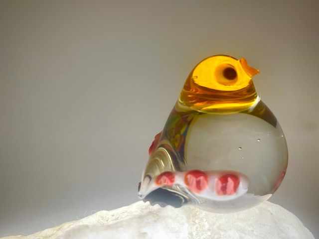 uccellino in vetro di murano anni 80
