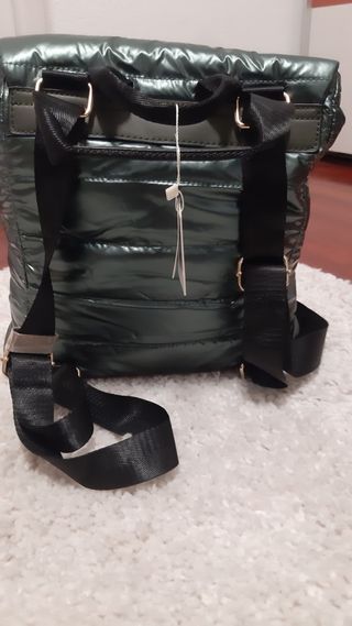 Mochila verde metalizada
