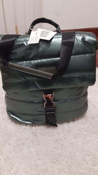 Mochila verde metalizada
