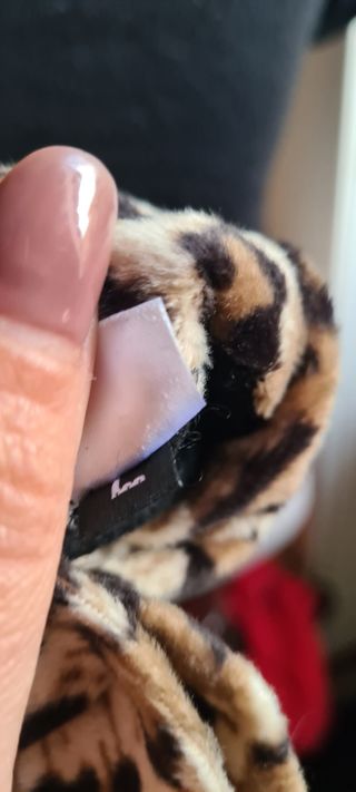 top nero e guanti leopardati vintage lana