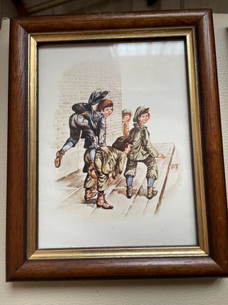 Set quadri stampe vintage - cornice in legno