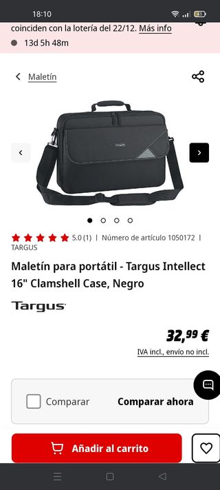 Maletín para portátil TARGUS