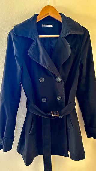 Gabardina negra talla L