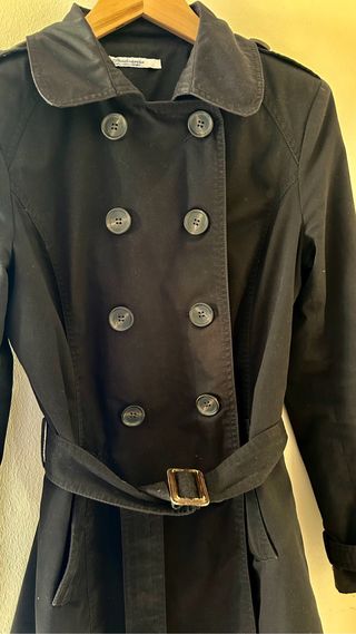 Gabardina negra talla L