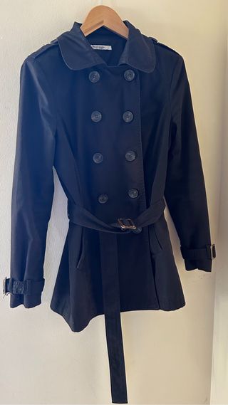 Gabardina negra talla L