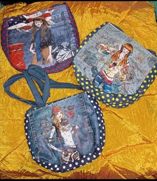Nuevos. Bolsos vaqueros para niñas dibujo d chicas