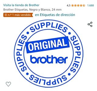 BROTHER ETIQUETAS BLACO NEGRO 24MM