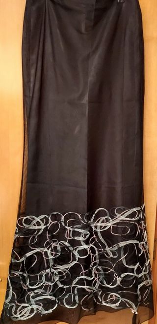 Falda larga de fiesta negra t. M