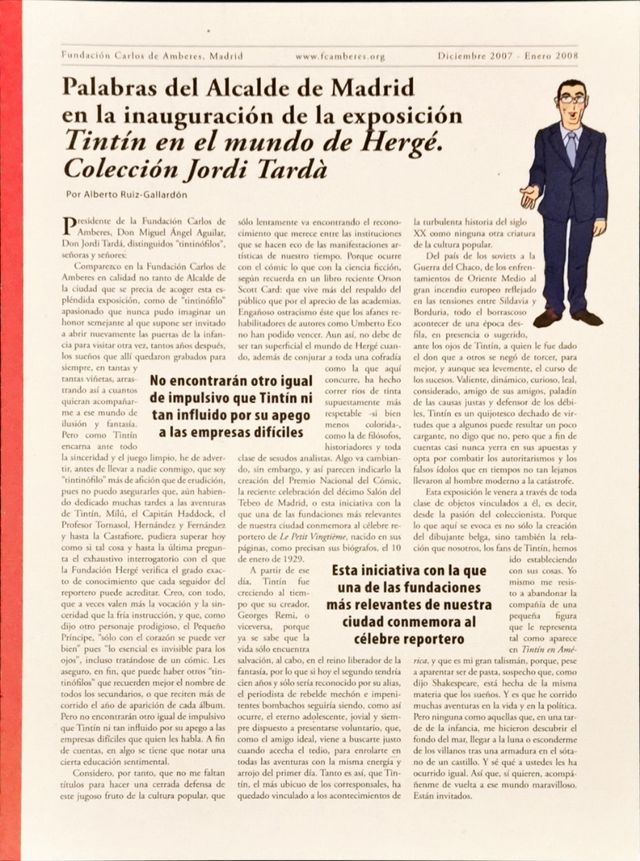 Revista exposición Tintin Moulinsart