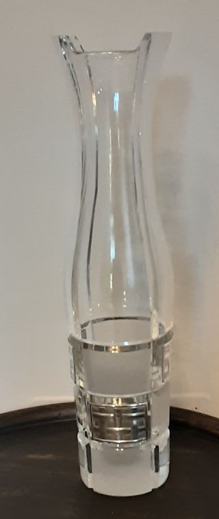 JARRÓN CRISTAL Y PLATA