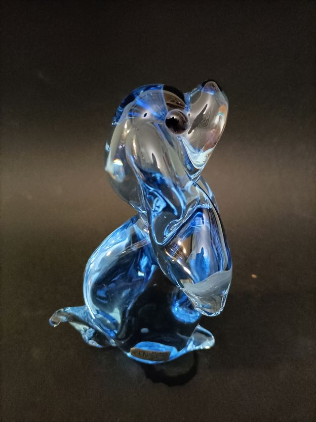 Escultura de cristal vintage Cav Cristal Genova.