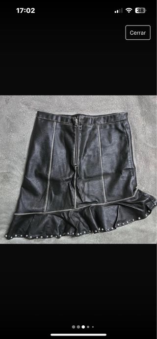 mini falda zara puel vegana zara 