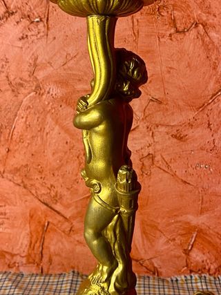 Espectacular lampara de querubin/ putti .Siglo XIX