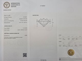 Diamante natural negro. 1.18 quilates