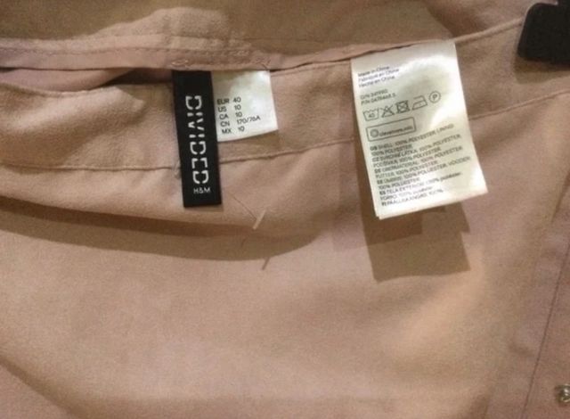 Falda rosa claro imitación ante, Divided, talla 40