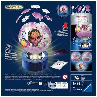 ★ Gabby's Dollhouse 3D Puzzle con luces