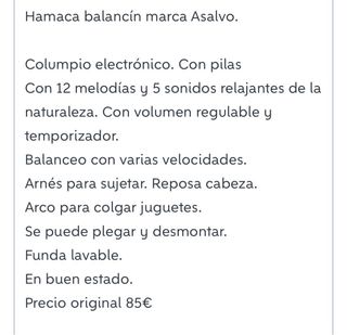 hamaca columpio bebé