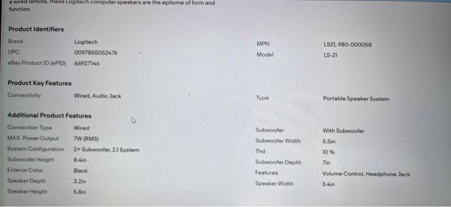 sistema de altavoces estéreo 2.1 Logitech