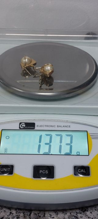 Pendientes Oro 14k. Perlas