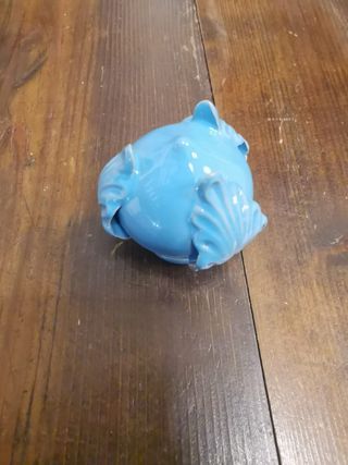 Pumo ceramica artigianale portafortuna azzurro cm6