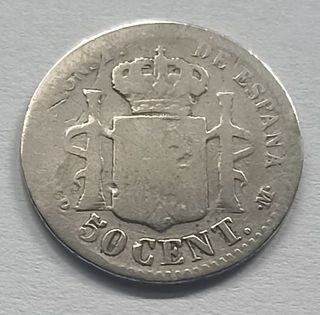 50 Céntimos 1889 España Plata