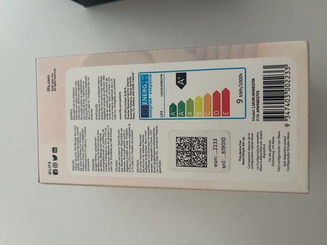 LIFX Bombilla E27, 8,5w Blanco, Alexa, google, app