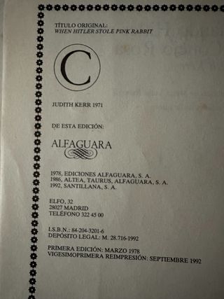 Cuando Hitler robó el Conejo Rosa