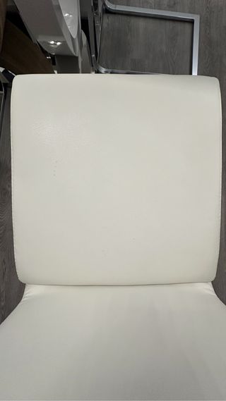 Juego sillas de comedor piel blanca