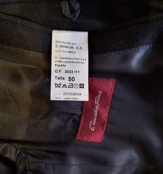 Abrigo vestir caballero. Talla 50