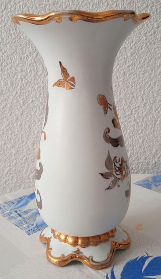 Porcelain vase Bohemia gold and silver