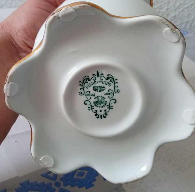 Porcelain vase Bohemia gold and silver