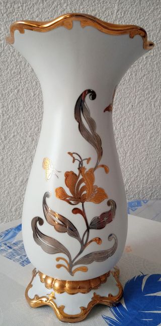 Porcelain vase Bohemia gold and silver