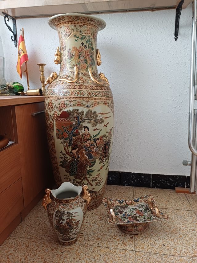 Grande vaso alto 91 cm + vasetto piccolo e fruttiera