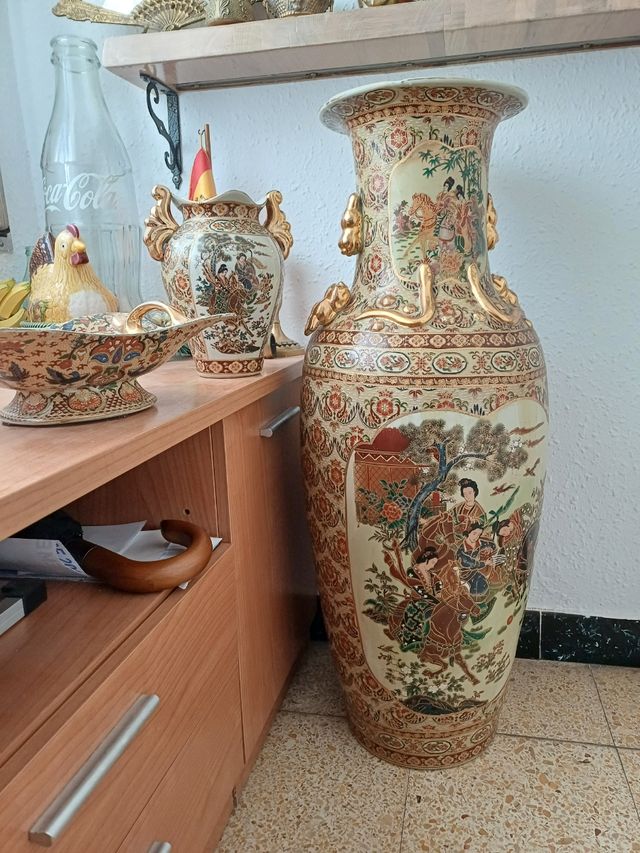 Grande vaso alto 91 cm + vasetto piccolo e fruttiera