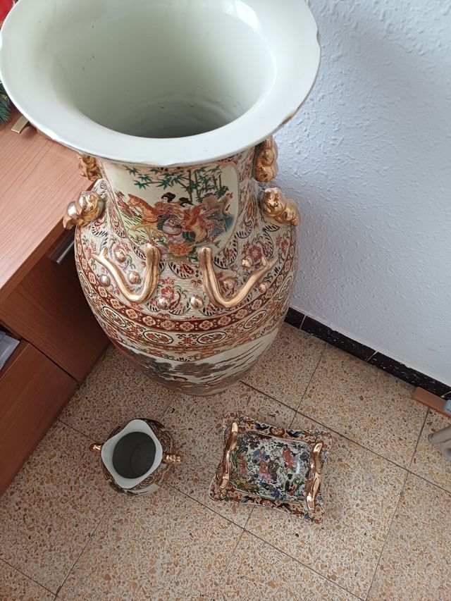 Grande vaso alto 91 cm + vasetto piccolo e fruttiera