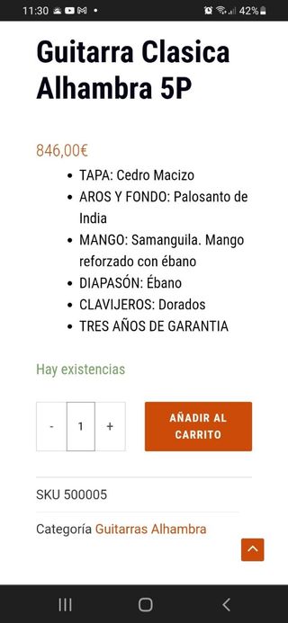 Guitarra Alhambra 5p