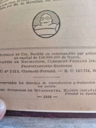 Guia Michelin año 1936 España y Portugal