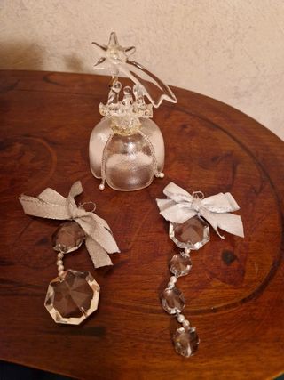 Set 3 pezzi addobbi natalizi cristallo