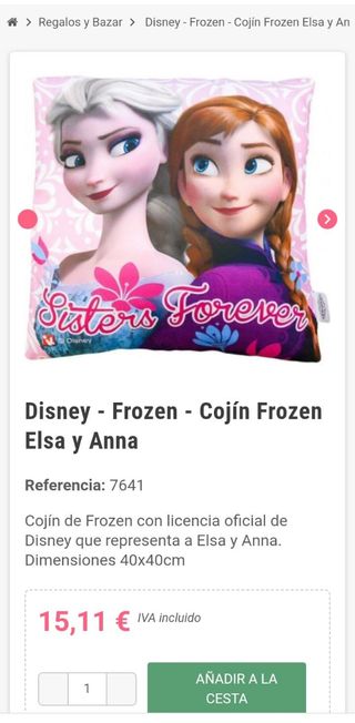 Disney - Frozen - Cojín de Frozen Elsa y Anna