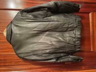 cazadora cuero vintage unisex tipo bomber