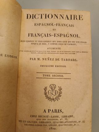 Diccionario español francés de 1820
